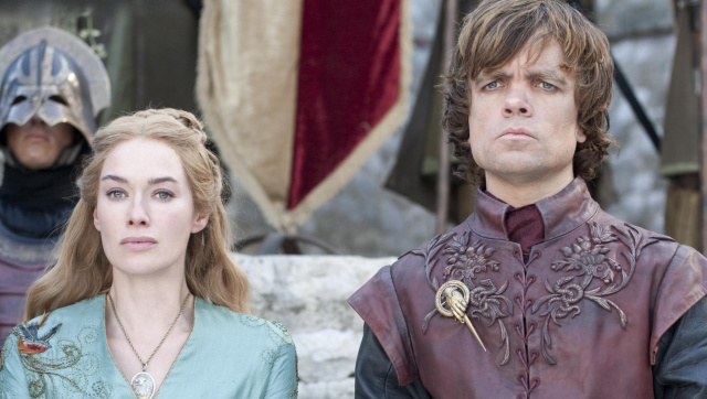 FILE - In this publicity file photo provided by HBO, Lena Headey as Cersei Lannister, left, and Peter Dinklage as Tyrion Lannister, are shown in a scene from HBO's "Game of Thrones." The program was nominated for an Emmy award for outstanding drama series on Thursday, July 19, 2012. The 64th annual Primetime Emmy Awards will be presented Sept. 23 at the Nokia Theatre in Los Angeles, hosted by Jimmy Kimmel and airing live on ABC. (AP Photo/HBO, Paul Schiraldi, File)