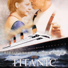 Obama a Merkelová v kultovom filme Titanic