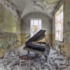 old abandoned piano