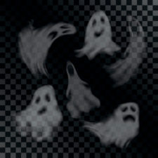 Scary ghost characters set
