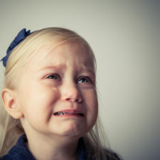 Little girl crying.