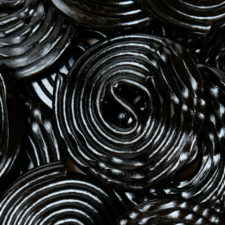 Licorice candies isolated on white background