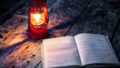 The lamp and book