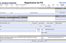 Registračný list FO pre Sociálnu poisťovňu