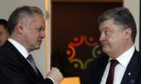 Prezident Andrej Kiska a ukrajinský prezident Peter Porošenko