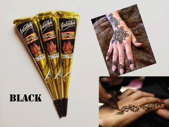 Free shipping 3 pieces india golecha henna paste black henna temporary tattoo cream body art paint.jpg