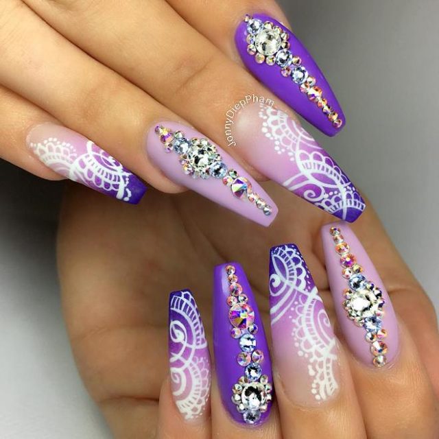 Amazing purple embellished ballerina nails bmodish.jpg