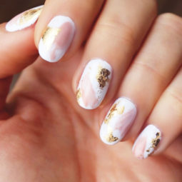 Gold foil gorgeous nails abstract pink white design.jpg