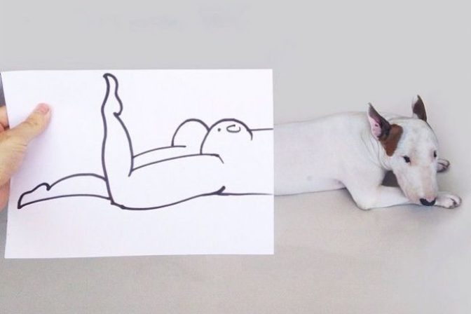 Mladík kreslí vtipné scény okolo svojho psa, zabáva internet