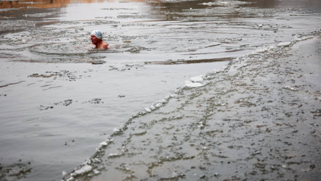 DEVÍN: Zimné plávanie v rieke Morava