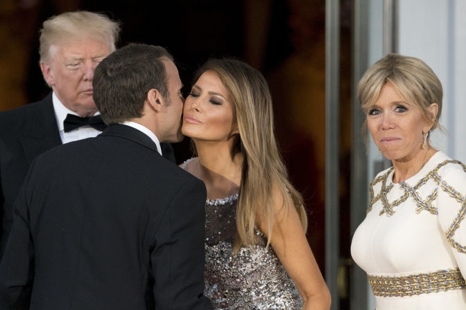 Donald Trump, Emmanuel Macron, Melania Trump, Brigitte Macron