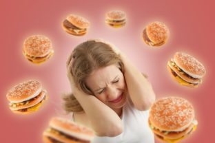 Jedlo, diéta, hamburger, chudnutie, stres
