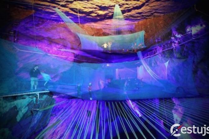 Najväčšia podzemná trampolína sa ukrýva v britskej jaskyni