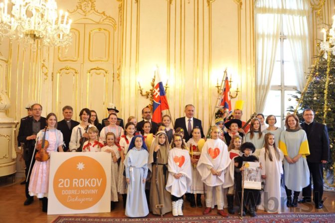 Prezident Andrej Kiska prijal koledníkov Dobrej noviny
