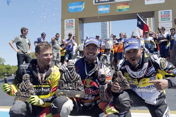 Prví traja motocyklisti na Rely Dakar 2016