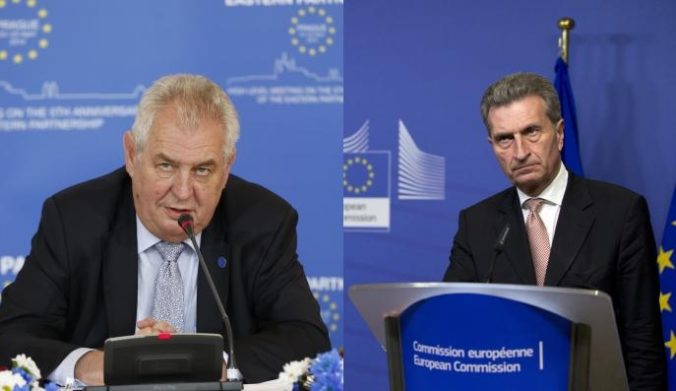 Miloš Zeman, Günther Oettinger