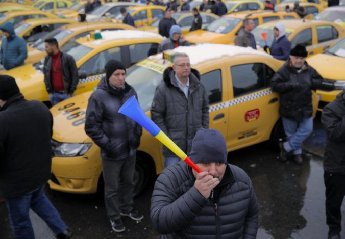 Rumunsko, taxikári, protest