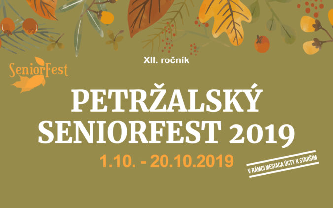Mesiac venovaný úcte k starším je tu opäť a s ním aj 12. ročník PETRŽALSKÉHO SENIORFESTU 2019, na ktorý vás pozývajú Mestská časť Bratislava-Petržalka a starosta Ing. Ján Hrčka