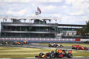 Red Bull driver Max Verstappen of the Netherlands steers his car during the British Formula One Grand Prix at the Silverstone racetrack, Silverstone, England, Sunday, Aug. 2, 2020.
