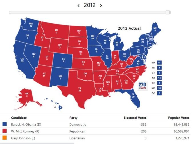 Prezidentské voľby v USA 2012, výsledky