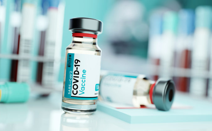 Vial Of Covid 19 Vaccine In A Medical Research Lab