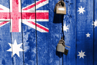 Austrália, vlajka, pandémia