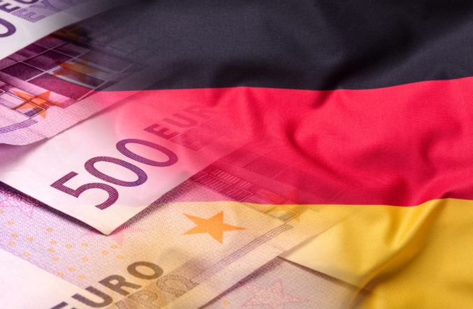 Nemecko, vlajka, peniaze, euro