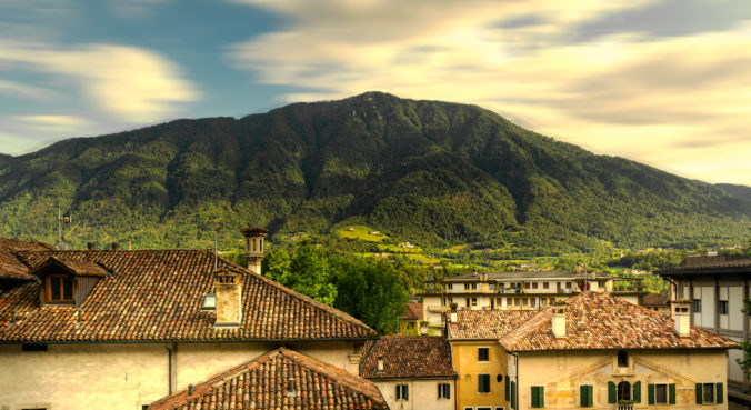 Panorama of Feltre and Monte Tomatico, Belluno, Italy