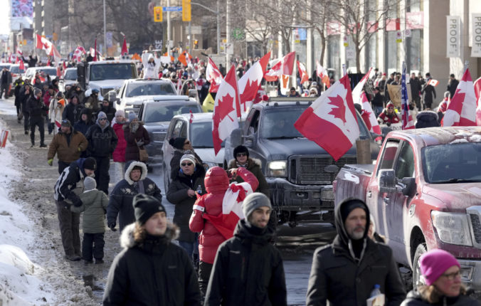 Virus Outbreak Canada Protest