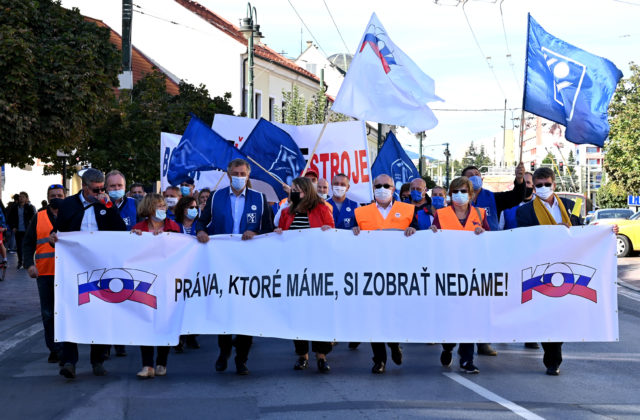Konfederácia odborových zväzov pokračovala vo svojich protestoch, pochod sa konal v Prešove