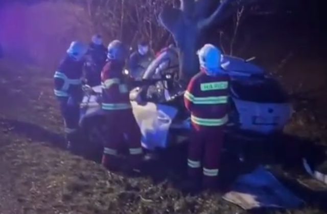 Kia dostala šmyk a narazila do stromu, policajti bojovali o život vodiča (video)