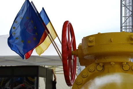 Plynový ventil + vlajky EU-SK-UA - vláda UA