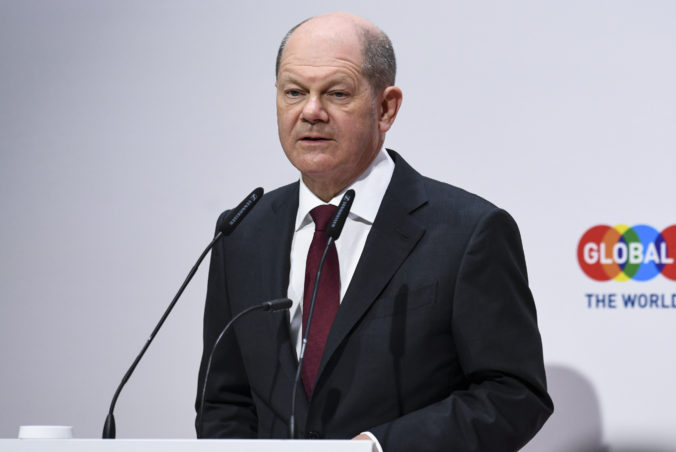Germany Global German Chancellor Olaf Scholz speaks at the Global Solutions Summit 2022 Solutions Summit