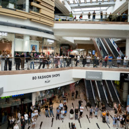 People observe a minute's silence to honour the victims of last week's shooting as shopping center Field's reopens, in Copenhagen, Monday, July 11, 2022. Several hundred shoppers and employees have stood for a minute of silence inside the Copenhagen mall where three people were killed when a gunman opened fired eight days ago. ()