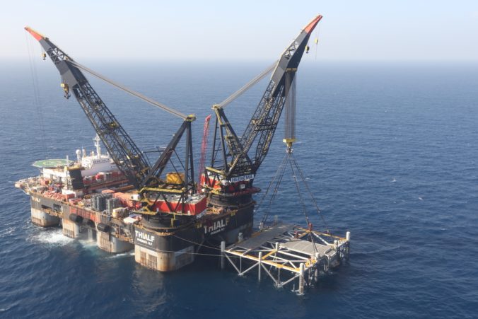 FILE - This Jan. 31, 2019 file photo, shows an oil platform in the Leviathan natural gas field, in the Mediterranean Sea off the Israeli coast. The leader of the coalition of gas-exporting countries says that the group expects demand for the fuel to far outstrip demand until 2025 amid a global energy crisis sparked by the war in Ukraine. The secretary general of the Gas Exporting Countries Forum said, Tuesday, Oct. 25, 2022, at group’s meeting in Cairo that although investment was increasing in natural gas production the countries he didn’t expect to have new sources of supply online for another three years